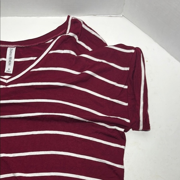 Zenana Outfitters Red Striped Relaxed Short Sleeve Tee - Picture 5 of 10